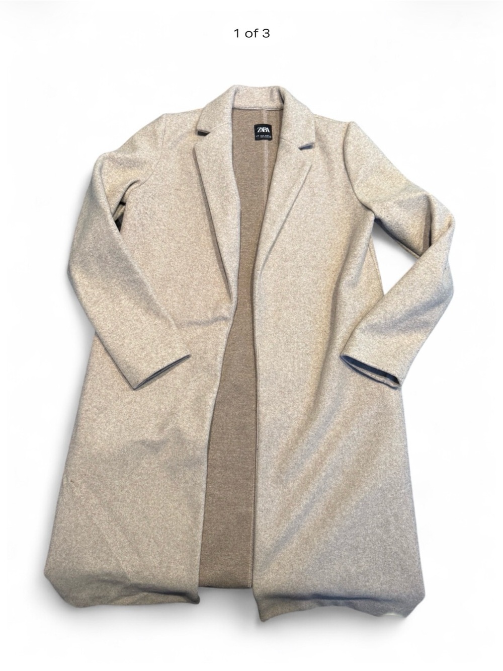 Zara Neutral Beige Open-Front Trench Coat